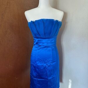 Elegant Blue Strapless Dress